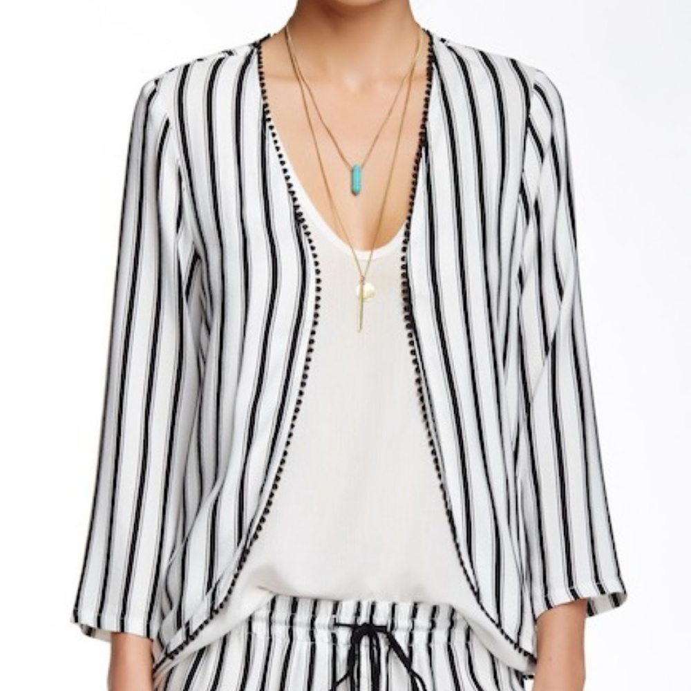 House of Harlow 1960 Striped  West Bed Jacket XS